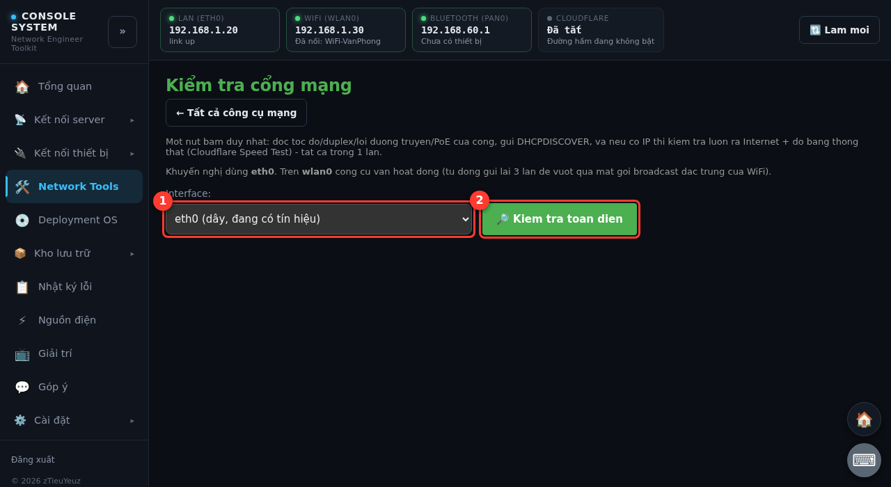 Kiểm tra cổng mạng
